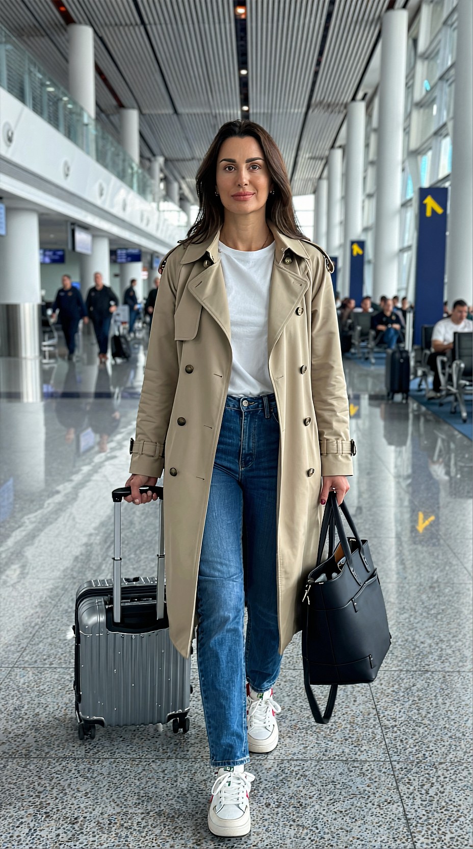 Clean & Trendy Daily Look for Airport and Street Fashion Prompts