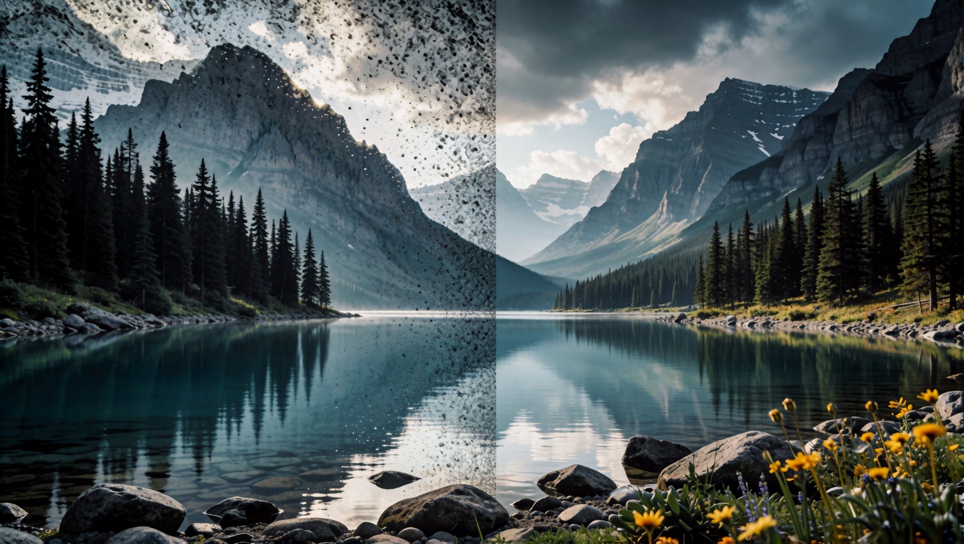 Low-noise versus high-noise landscape quality comparison