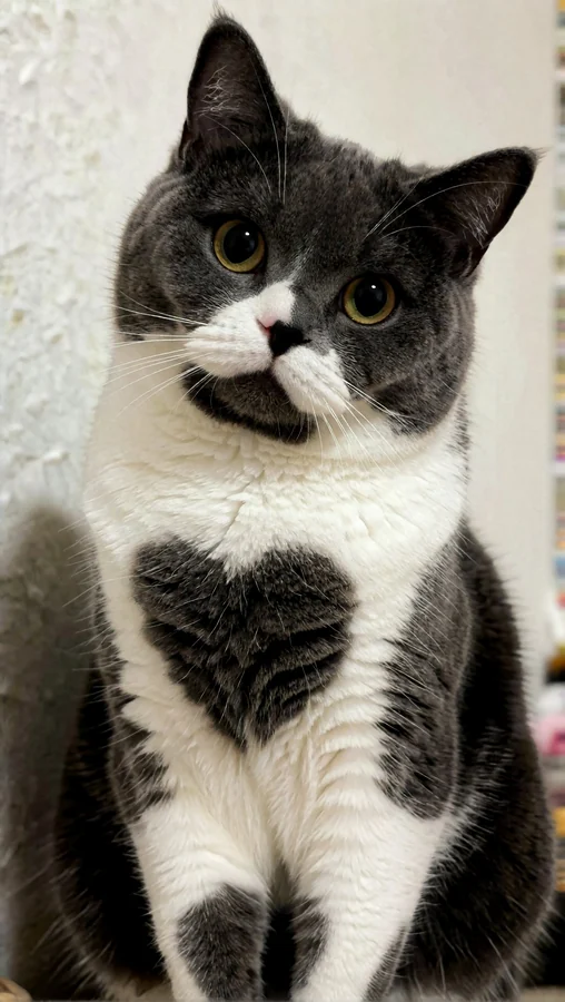 Dark Gray Cat With Heart Markings
