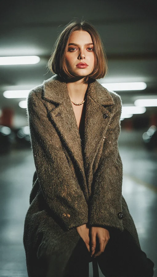 Short Bob In Neon Parking Garage