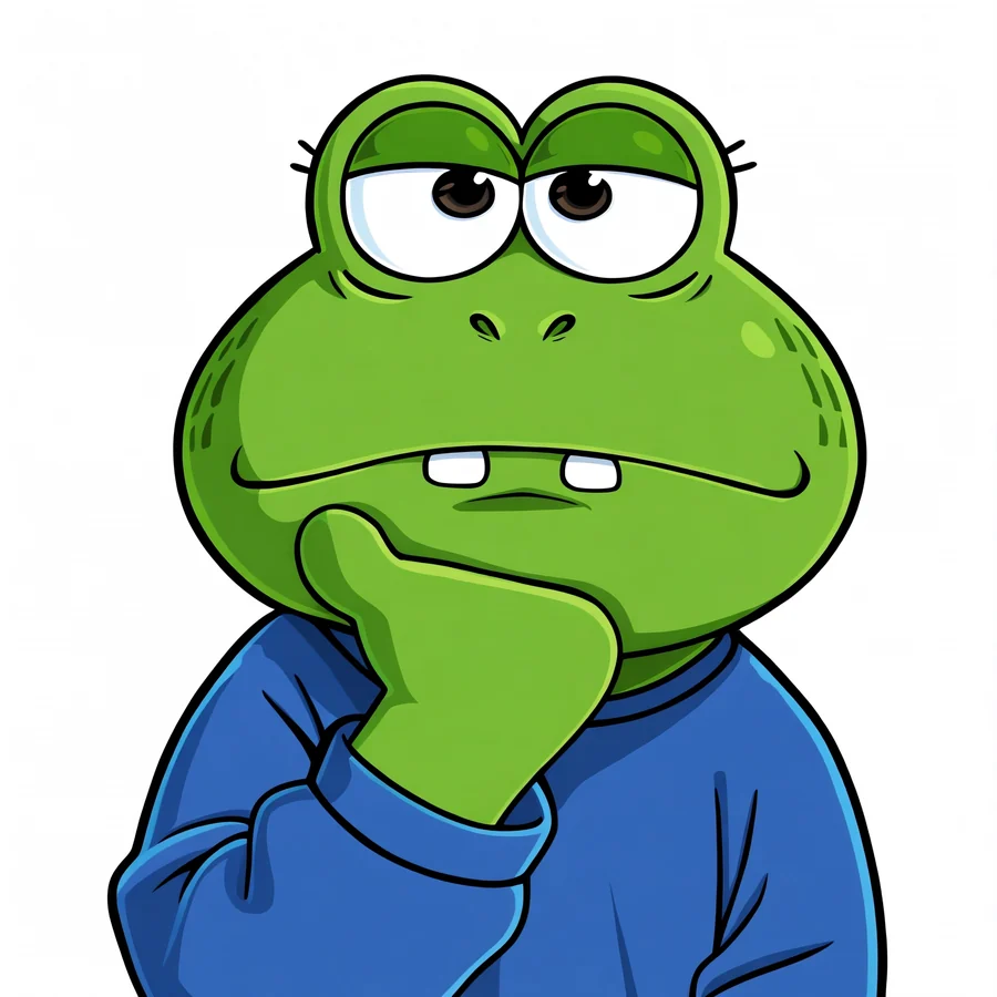 Fashion White Blue Cartoon Frog Large