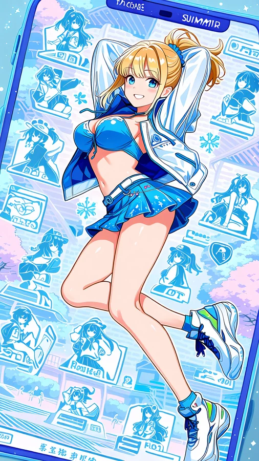 Fashion White Pink Blue