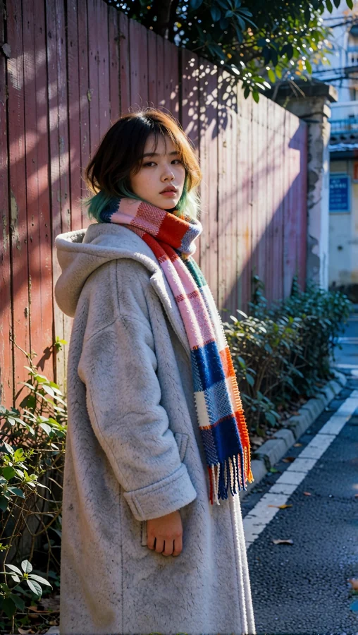 Cozy Coat Under Warm Sunlight