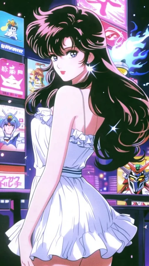 90s melancholy retro Anima Base anime illustration