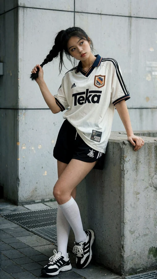 Street Style Soccer Player Pose