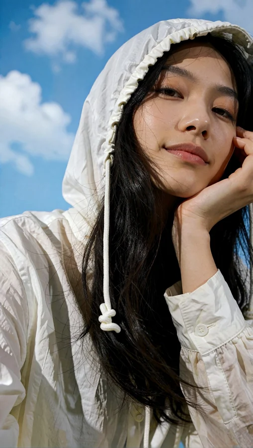 White Hoodie Under Blue Sky
