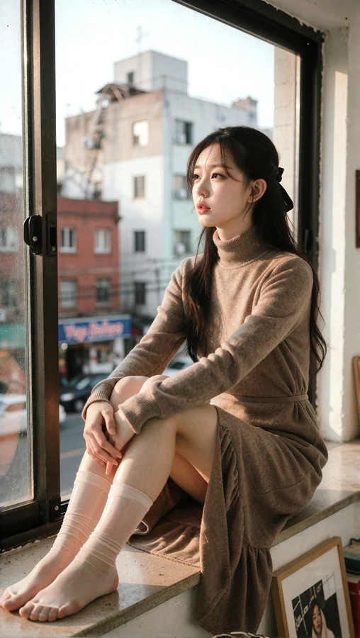 Window Seat Reflections Warm Brown Dress