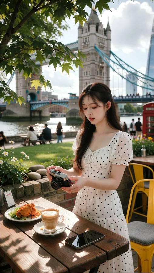 Polka Dot Dress Under London Sky