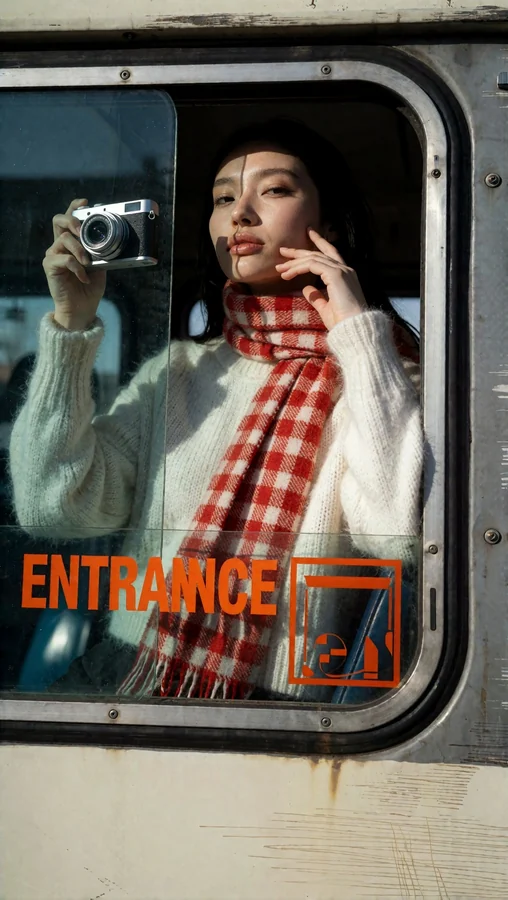 Woman Captures Moment Through Window