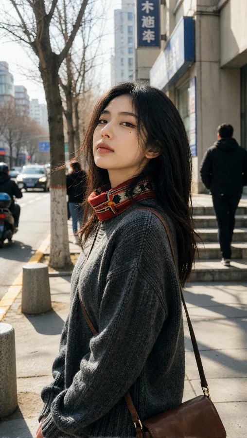 Urban Street Style with Warm Scarf