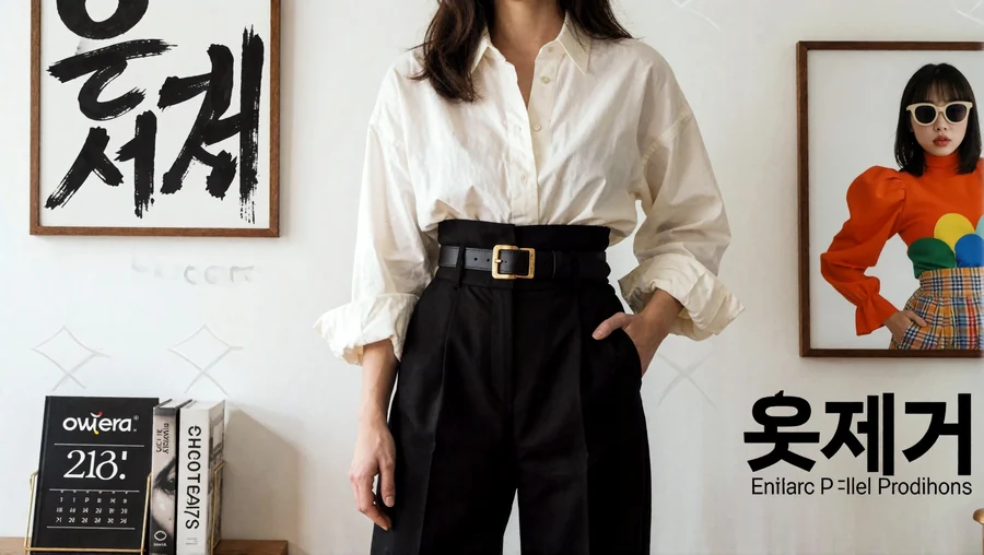 Minimalist Elegance with Black Belted Pants