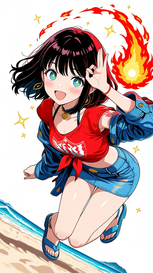 Beach Girl with Fire Magic