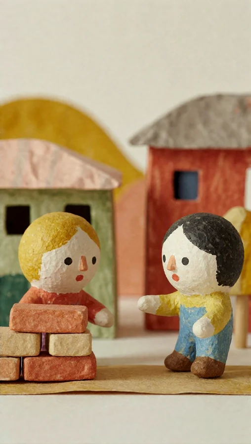 Two Playmates Build a Brick World
