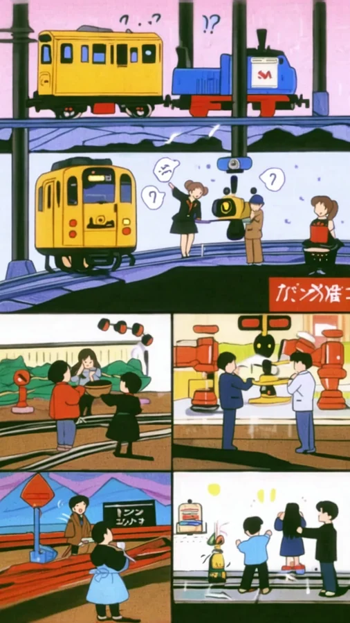 Train Station Scenes with Curious Passengers