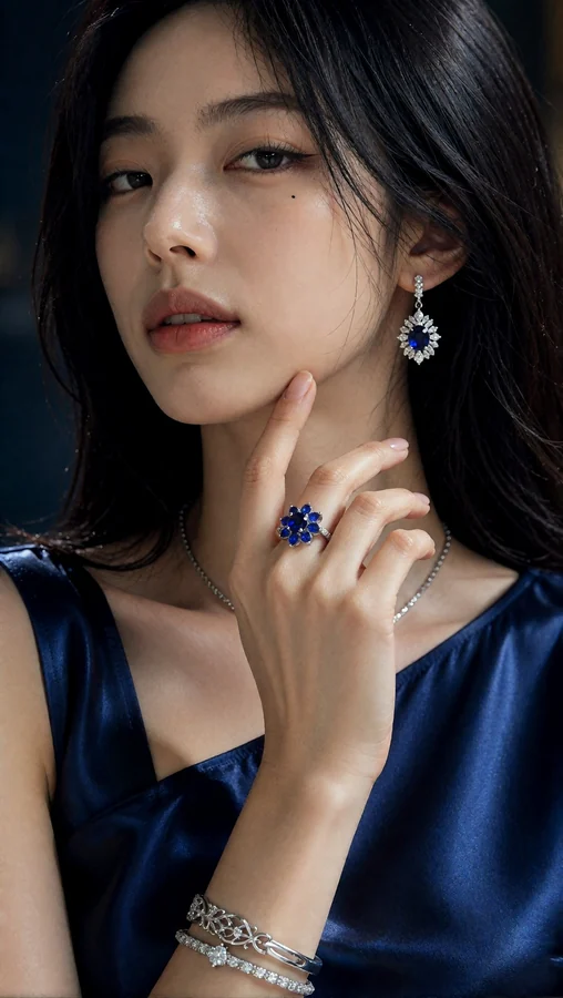 Blue Sapphire Elegance with Velvet Glow