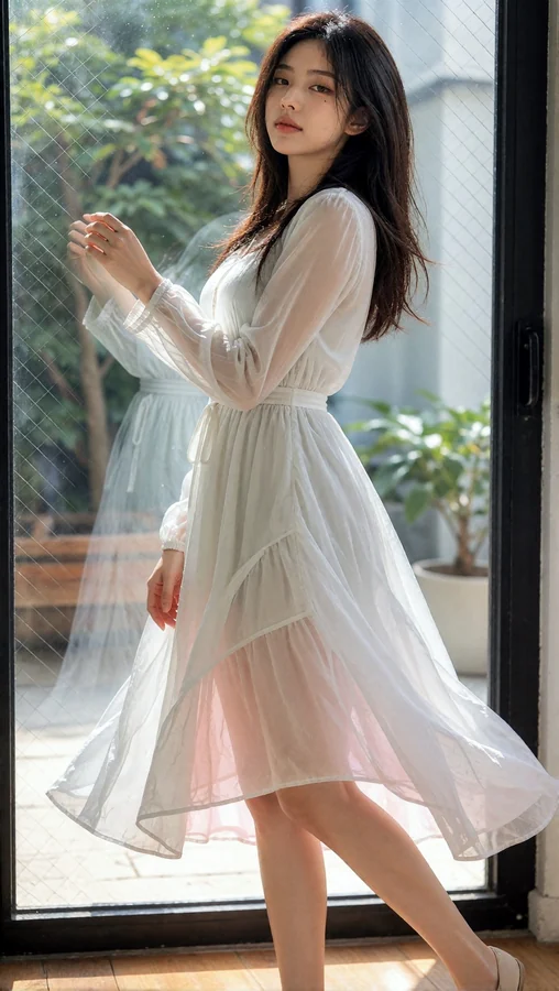 Whispering Light Through Glass Door