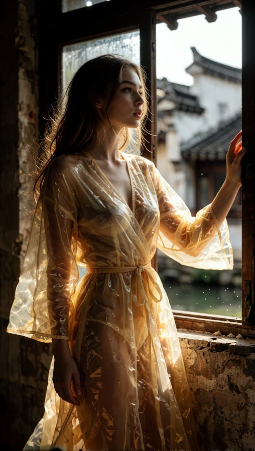 Golden Robe by Window Light